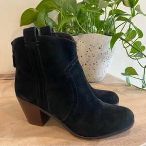Sam Edelman black suede western ankle boots size 9